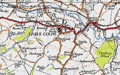 Old map of Earls Colne in 1945