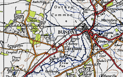 Old map of Earsham in 1946