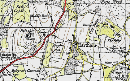 Old map of Eartham in 1940