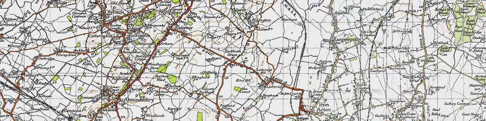 Old map of Earthcott Green in 1946