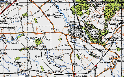 Old map of Easby in 1947
