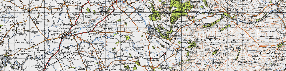 Old map of Easby in 1947