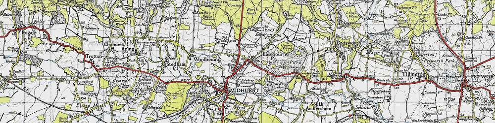 Old map of Easebourne in 1940