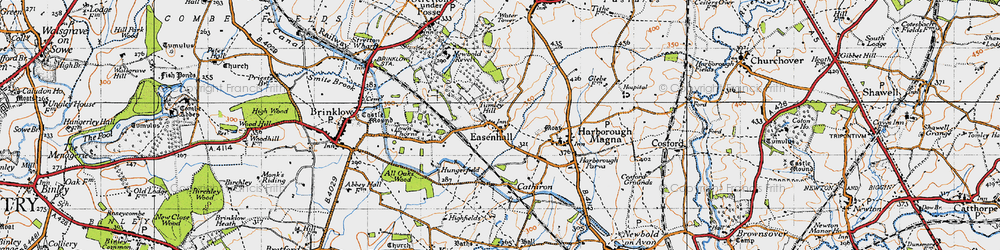 Old map of Easenhall in 1946