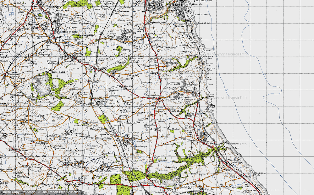 Old Map of Easington, 1947 in 1947