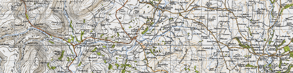 Old map of Brabbin Wood in 1947