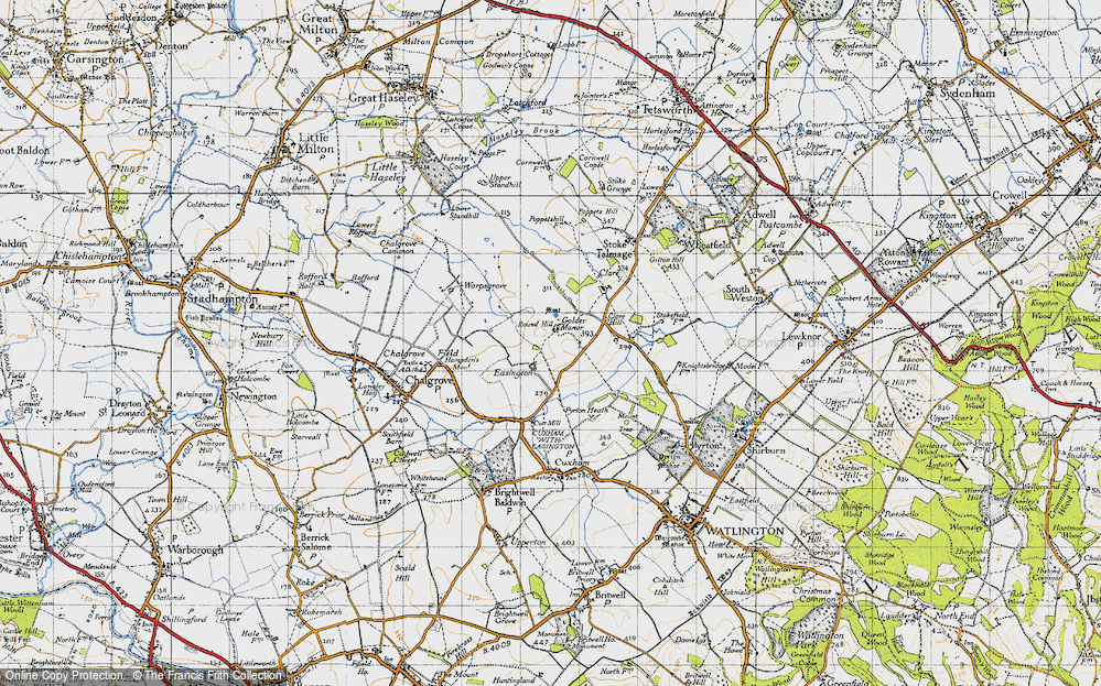 Old Map of Historic Map covering Cutt Mill House in 1947