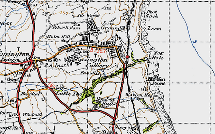 Old map of Easington Colliery in 1947