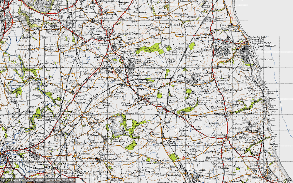 Old Map of Easington Lane, 1947 in 1947