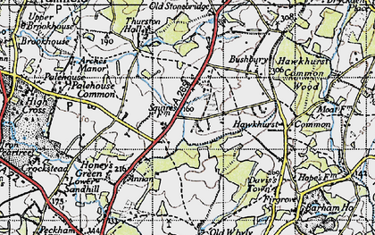 Old map of Eason's Green in 1940