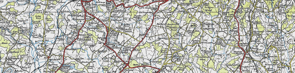 Old map of Eason's Green in 1940