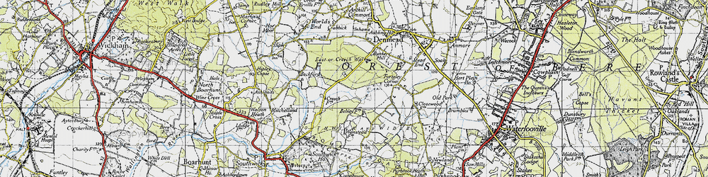 Old map of East in 1945