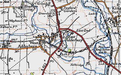 Old map of East Adderbury in 1946
