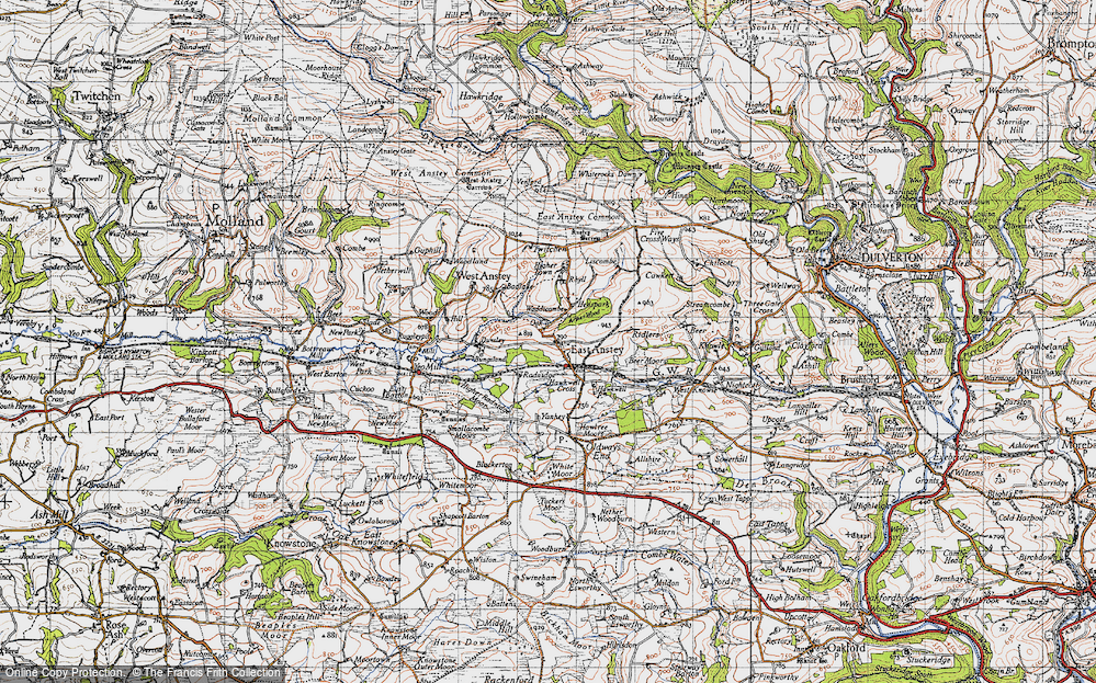 Old Map of East Anstey, 1946 in 1946