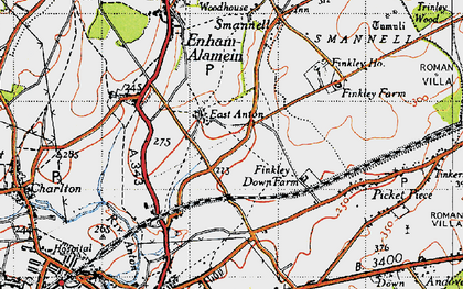 Old map of East Anton in 1945