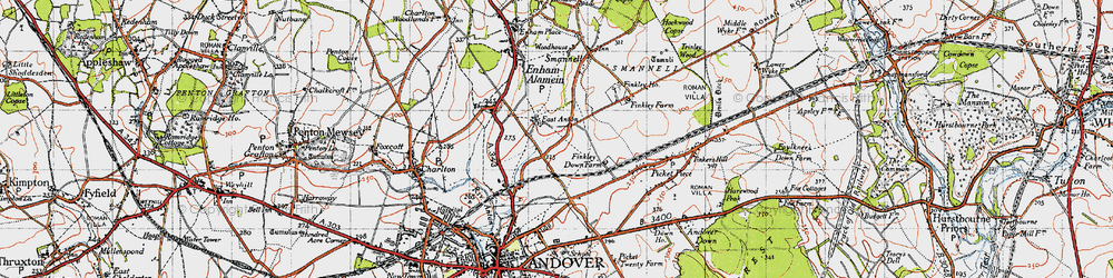 Old map of East Anton in 1945