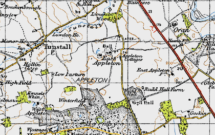 Old map of East Appleton in 1947