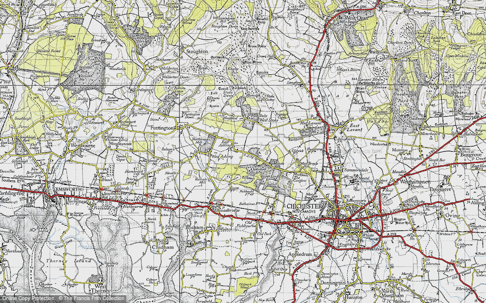 Old Map of East Ashling, 1945 in 1945