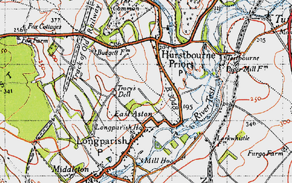 Old map of East Aston in 1945