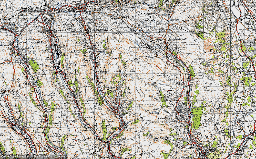 Old Map of East Bank, 1947 in 1947