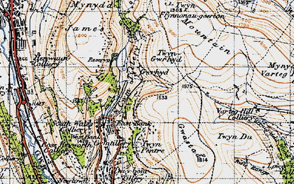 Old map of Twyn Gwryd in 1947