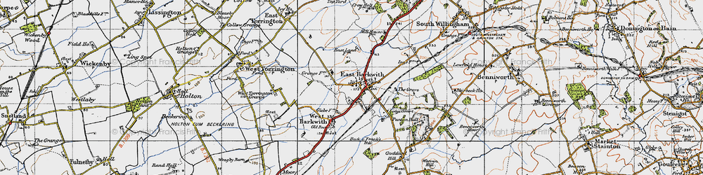 Old map of East Barkwith in 1946