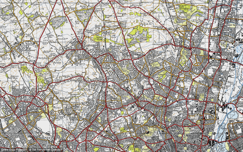 Old Map of East Barnet, 1946 in 1946