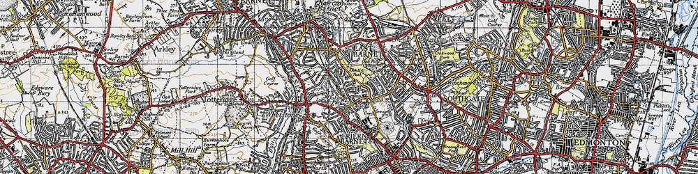 Old map of East Barnet in 1946
