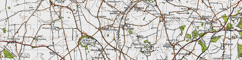 Old map of East Barsham in 1946
