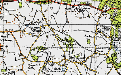 Old map of East Beckham in 1945
