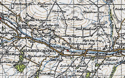 Old map of East Blackdene in 1947