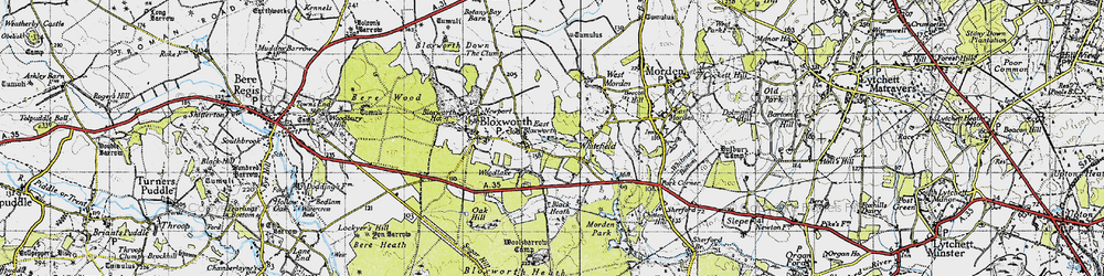 Old map of Woolsbarrow (Fort) in 1940