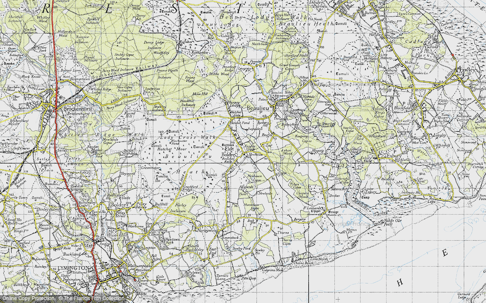 Old Map of East Boldre, 1945 in 1945