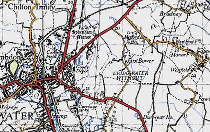 Old map of East Bower in 1946