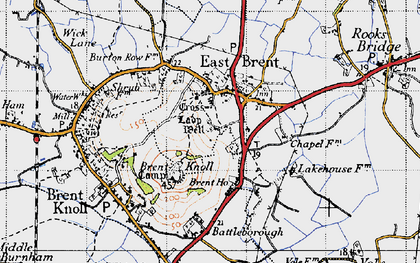 Old map of East Brent in 1946