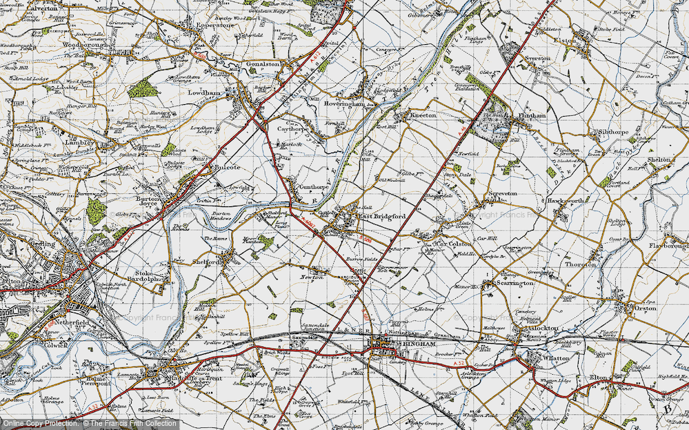 Old Map of Historic Map covering Burrow Fields in 1946