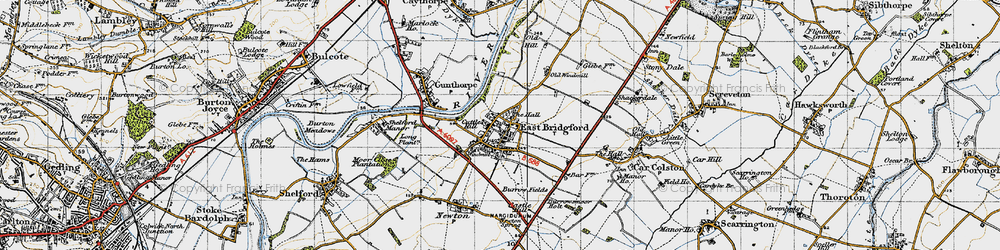 Old map of East Bridgford in 1946