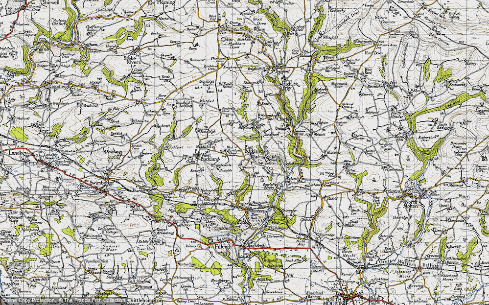 Old Map of East Buckland, 1946 in 1946