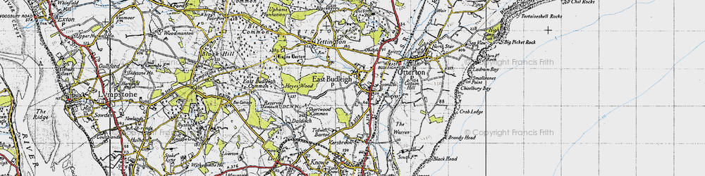 Old map of East Budleigh in 1946