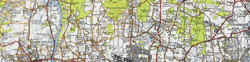 Old map of East Burnham in 1945