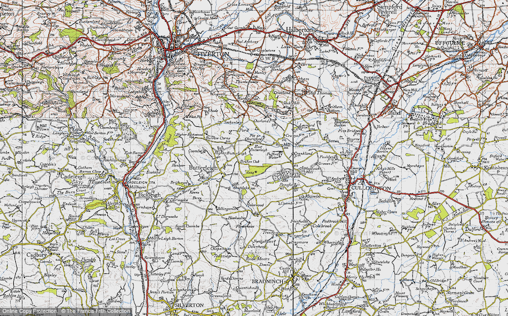 Old Map of Historic Map covering Birchen Oak in 1946
