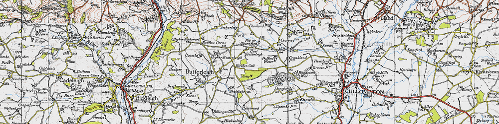 Old map of Birchen Oak in 1946