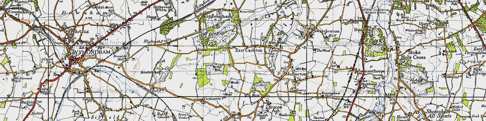 Old map of East Carleton in 1946