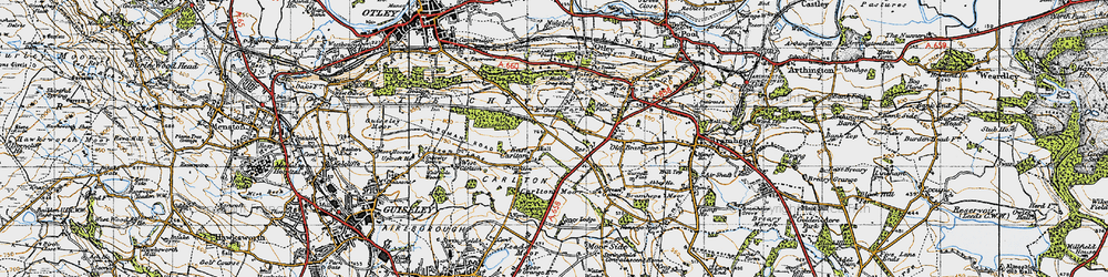 Old map of East Carlton in 1947