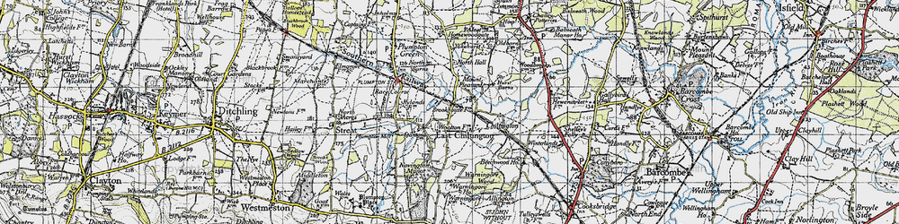Old map of East Chiltington in 1940