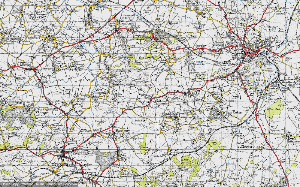 Old Map of East Chinnock, 1945 in 1945
