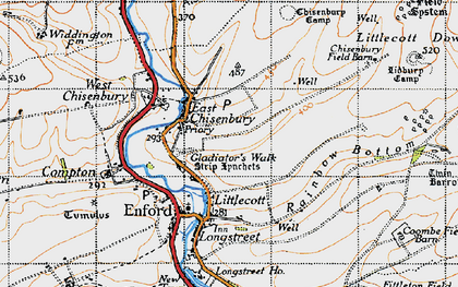 Old map of East Chisenbury in 1940