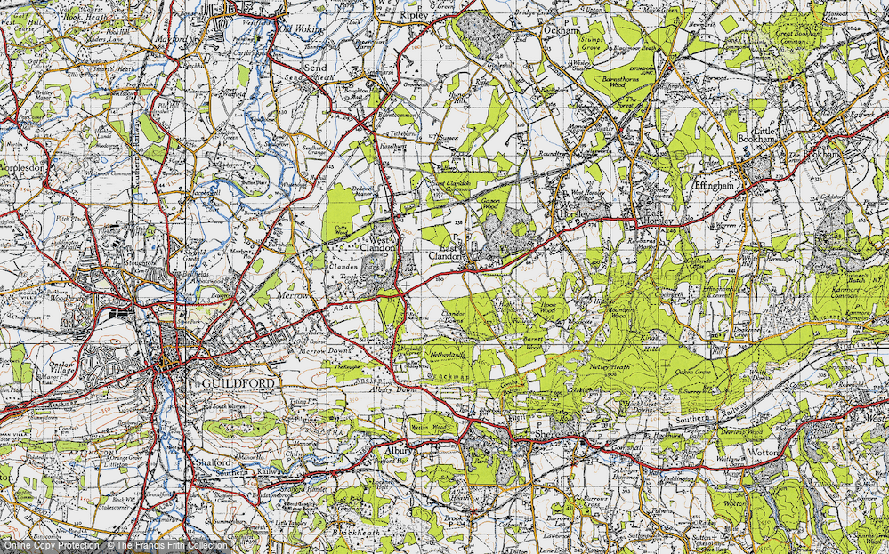 Old Map of East Clandon, 1940 in 1940