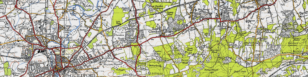 Old map of East Clandon in 1940