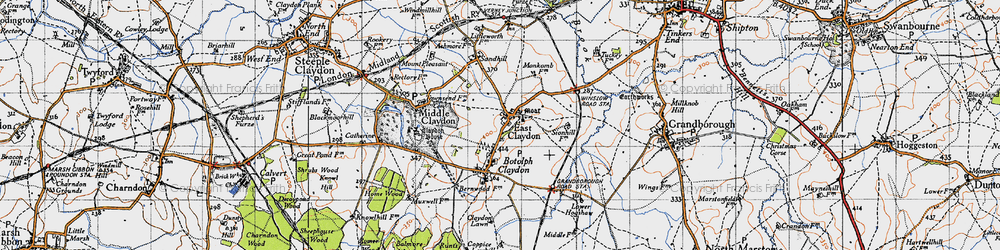 Old map of East Claydon in 1946